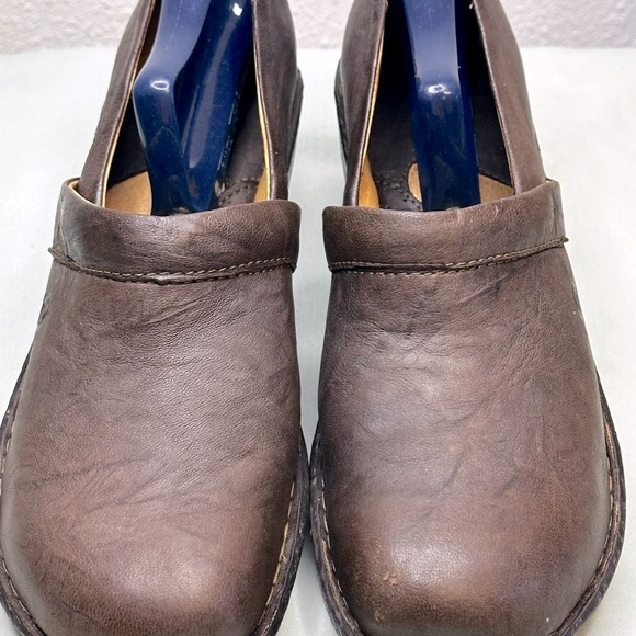 Born Toby II Slip-on Brown leather Clogs - Picture 9 of 9